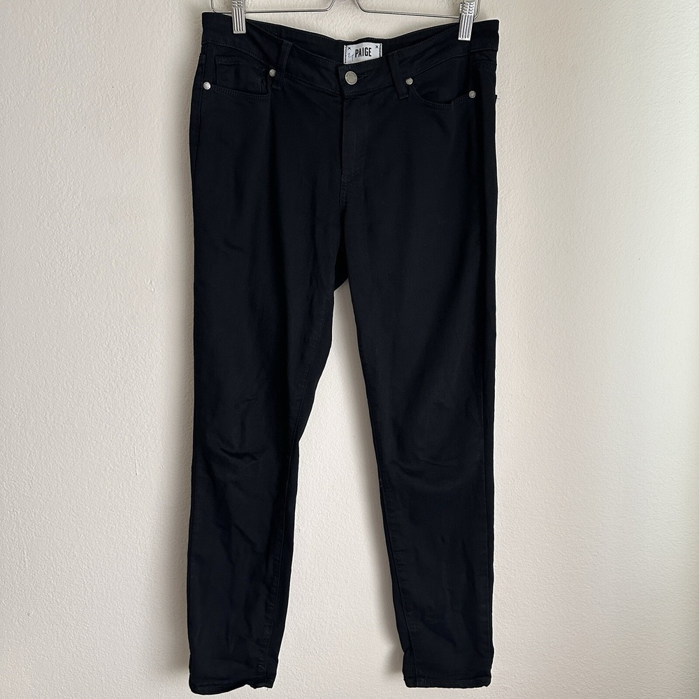 Paige‎ Verdugo Ultra Skinny Jeans Womens 30 (actual 32x29) Black Distressed Zip